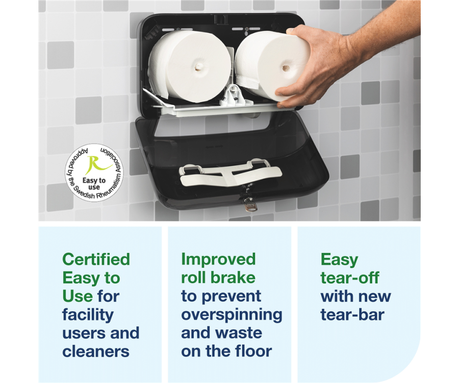 Tork OptiServe® Coreless 2-Roll Toilet Paper Dispenser (14.17 in. x 5.12 in. x 8.15 in., 1/Case)